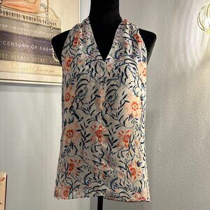 Cabi Floral V-Neck Halter Blouse